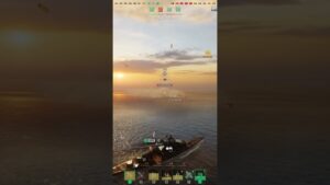 🇩🇪 Battleship Bismarck vs  Cruiser and lurking submarine | World of Warships #shorts #wow