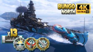 Battleship Bungo: [O7] player on map North - World of Warships