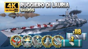 Battleship "Ruggiero di Lauria": +350k damage on map Shards - World of Warships