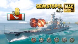Cruiser Sevastopol: Nice run with 8 destroyed ships - World of Warships