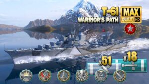 Destroyer T-61: Thriller in Ranked battle - World of Warships