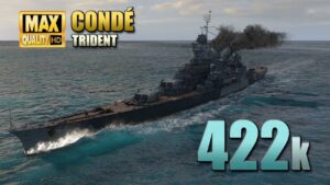 cruiser Condé: Outstanding game on map "The Atlantic" - World of Warships