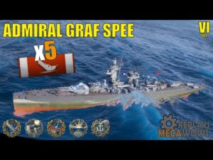 Admiral Graf Spee 5 Kills & 107k Damage | World of Warships Gameplay