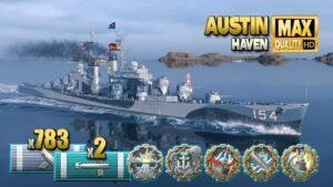 Cruiser Austin: Rewarding play on map Haven - World of Warships