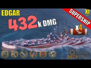 DAMAGE RECORD! Edgar 4 Kills & 432k Damage | World of Warships Gameplay