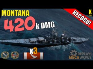 DAMAGE RECORD! Montana 420k Damage | World of Warships Gameplay