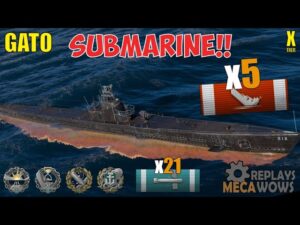 Submarine Gato 5 Kills & 232k Damage | World of Warships Gameplay