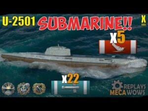 Submarine U-2501 5 Kills & 143k Damage | World of Warships Gameplay