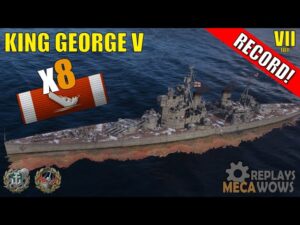 King George V 8 Kills & 114k Damage | World of Warships Gameplay