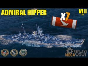 Admiral Hipper 7 Kills & 202k Damage | World of Warships Gameplay