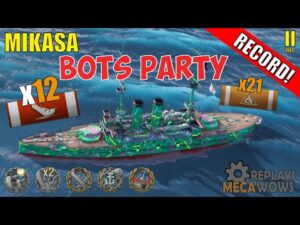 BOTS PARTY! Mikasa 12 Kills & 130k Damage | World of Warships Gameplay