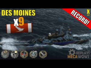 Des Moines 9 Kills & 220k Damage | World of Warships Gameplay