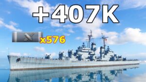 World of WarShips Jinan - 5 Kills 407K Damage