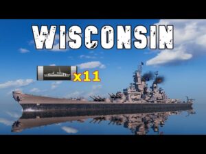 World of WarShips Wisconsin - 3 Kills 296K Damage | New Ship !
